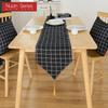 1PC Nuan Series Simple and Versatile Black Checkered Printed Cotton Linen Table Runner for Dinner Table Decor Kitchen for Home Table Home Decor