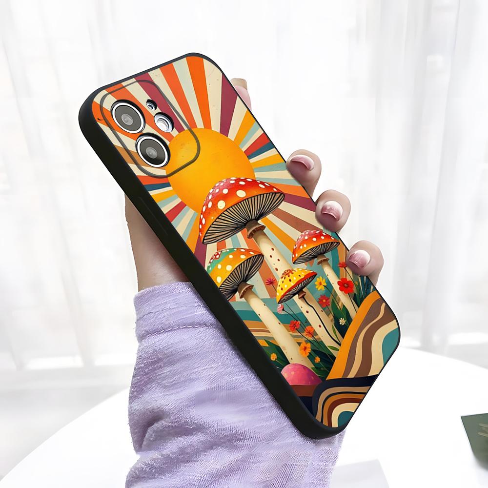 

Colorful Mushroom Phone Case For IPhone 17 Pro Max 15 Pro 16 14 Plus 12 13 Mini 11 Pro Shockproof Soft Cover iPhone 17