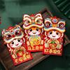 6pcs Cartoon New Year Red Envelopes Traditional 2026 Horse Year Spring Festival Red Packets Blessing Words Hongbao