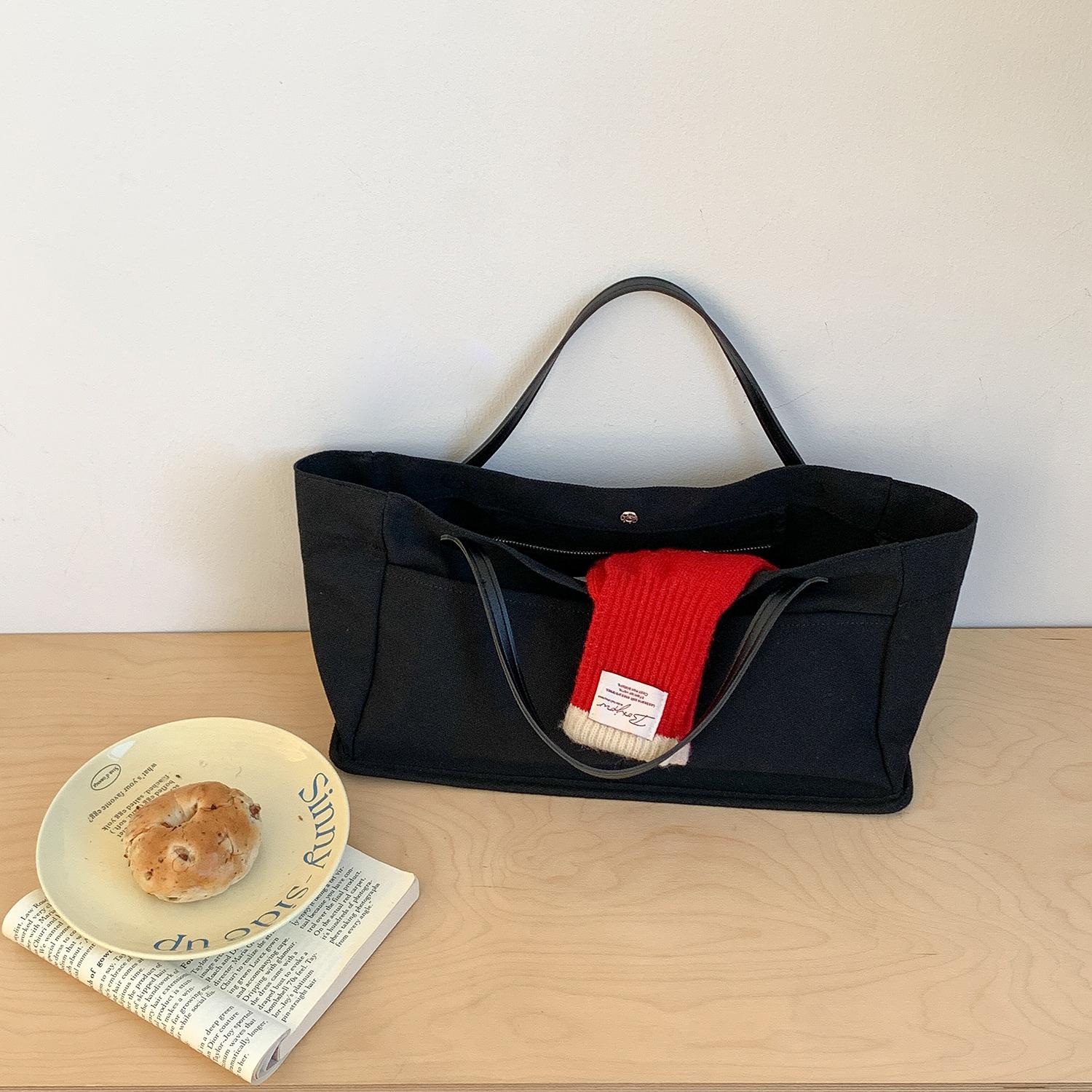 

Large Capacity Tote Women Bag Casual Canvas Handbag Designer Bags for Women Shoulder Bag Shopper Purses Female Commuting Bags