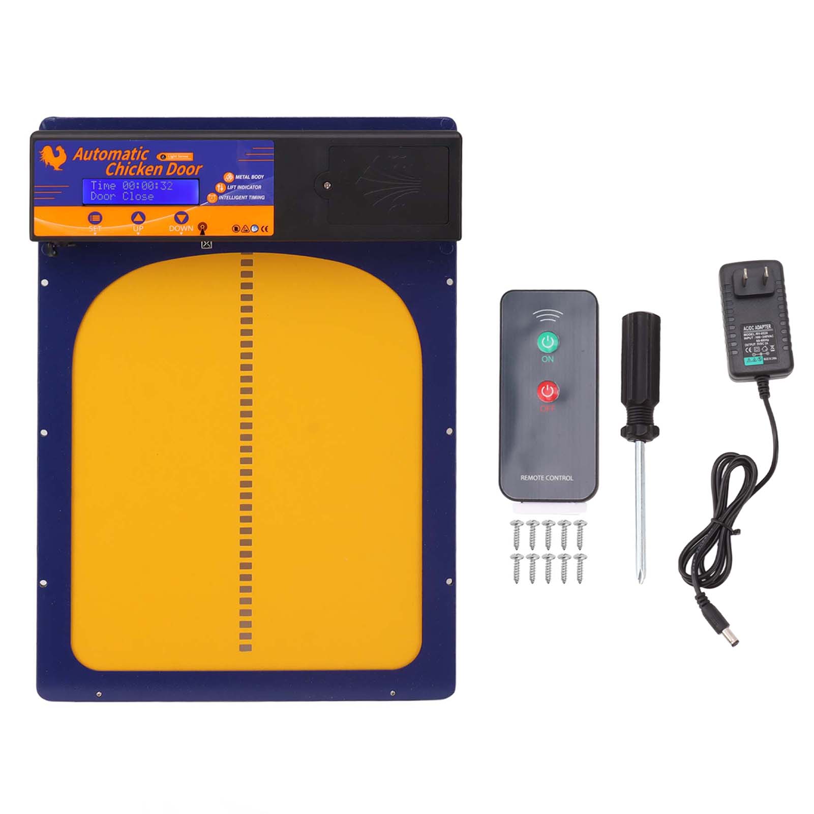 

Дверь для курятника 100 В для светочувствительного пульта дистанционного управления с таймером, водонепроницаемая автоматическая дверь для курятника
