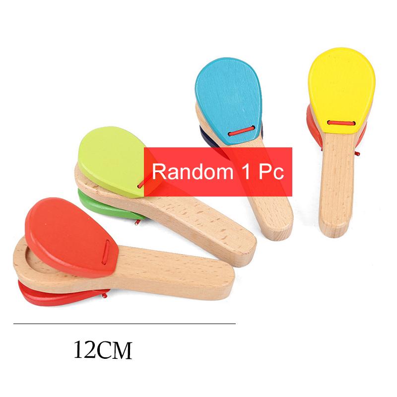 Hudební nástroje pro děti Hračky Mini Dřevěný Kočárek pro miminka Příslušenství Tleskací tabulka Barva dřeva Zvonek Pískací kladívko Zvuk TMZ