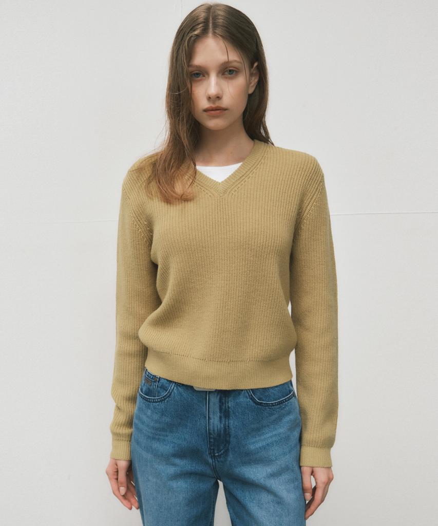 Wednesday Oasis For Woman Blooming Hazzi V-Neck Knit_Mustard(Wc25-Kn52)