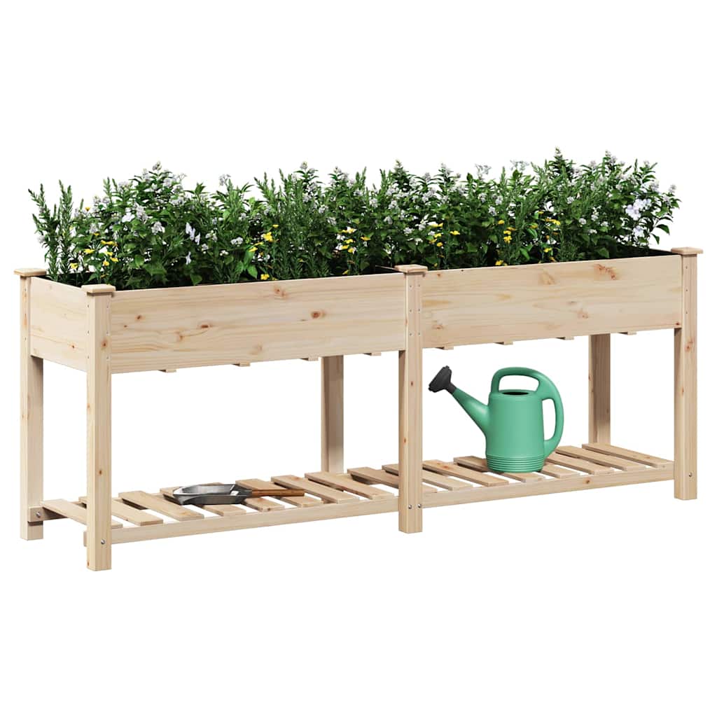 Garten Pflanzgefäß mit Regal Beige 203 x 53 x 76,5 cm