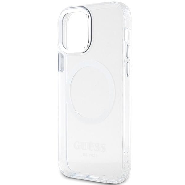 Guess Guhmp12Mhtrms Iphone 12/12 Pro 6.1 Srebrny/Silver Hard Case Metal Outline Magsafe