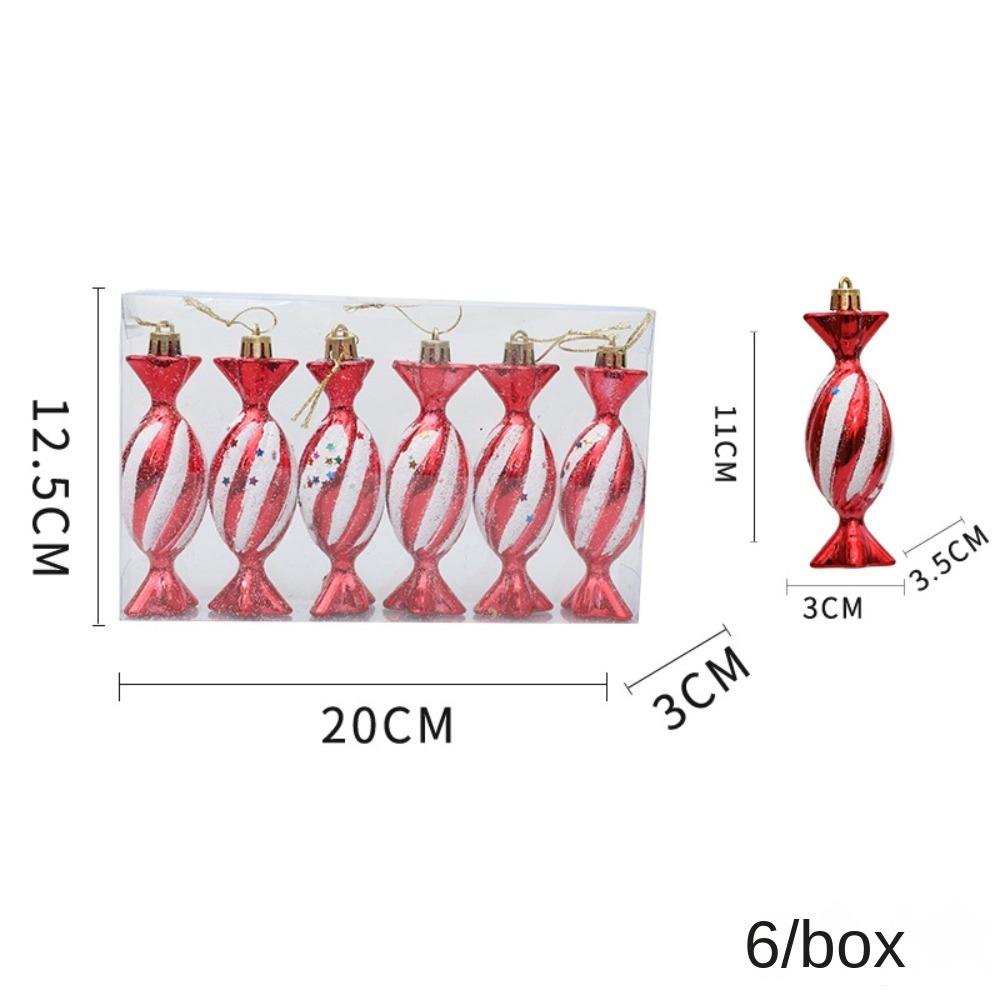 

6 шт./кор. спиральные конфеты, новогодние елочные украшения, пластиковые новогодние рождественские подарки, коробки, подвеска, сделай сам, поделки, окрашенные подвесные украшения