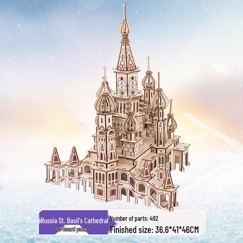 3D Wooden Puzzle Model Kit for Kids and Adults - Educational Brain Toy and Gift