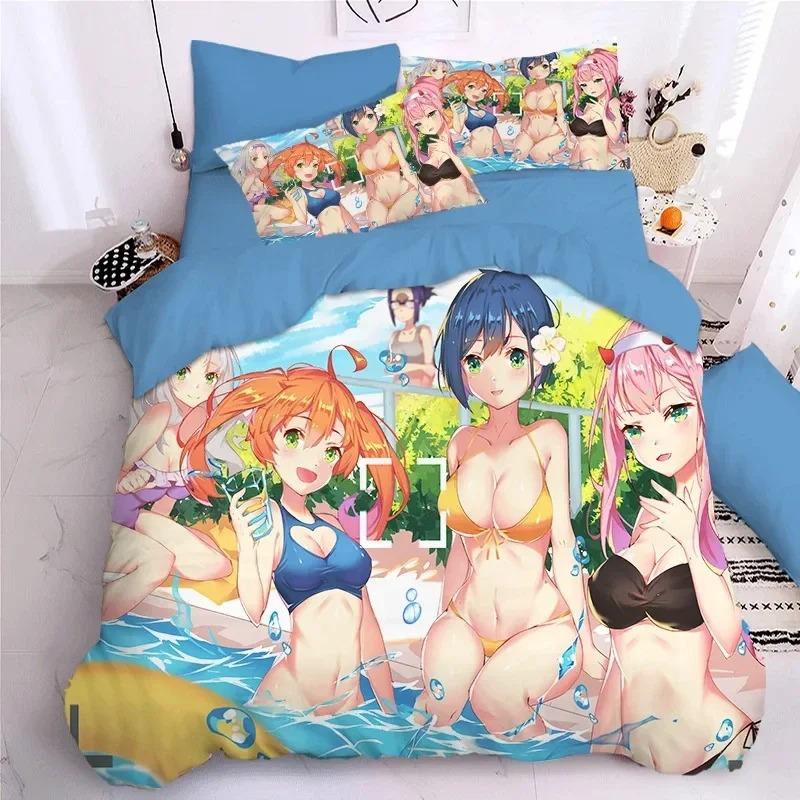 Darling In The Frank XX Bedding Sets Japan Anime Game Figure 3D Printed Duvet Cover Sets Twin Queen King Single Size Bedclothes