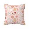 Christmas Gingerbread Pattern Pastel Pink Red Pillowcase Double-sided Printing Cushion Cover Gift Throw Pillow Case Cover Home