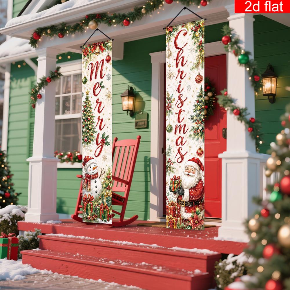 New Year Banner 2pcs Snowflake for Home Porch