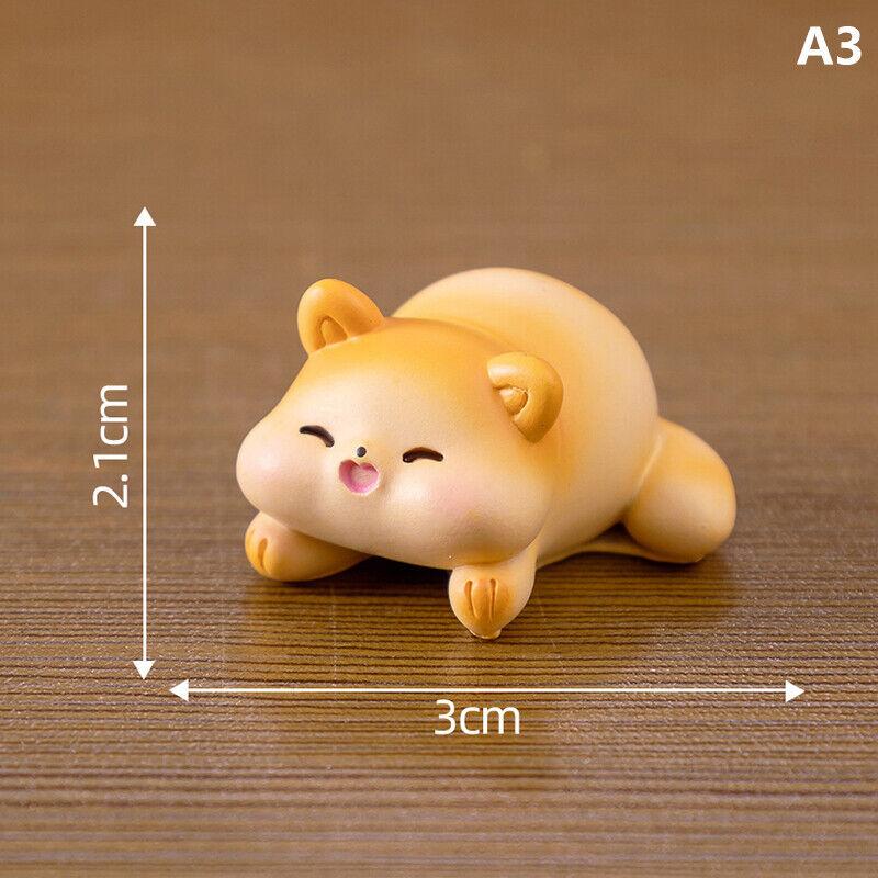 Cute Figurines Miniature Cartoon Chubby Cat Resin Ornament Micro Landscape D GF