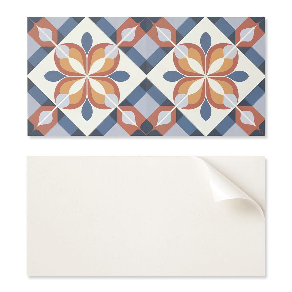 Kafelki Samoprzylepne Z Nadrukiem - Idealne Do Kuchni Geometryczny Wzór Kwiatowy 10X40X20 Cm
