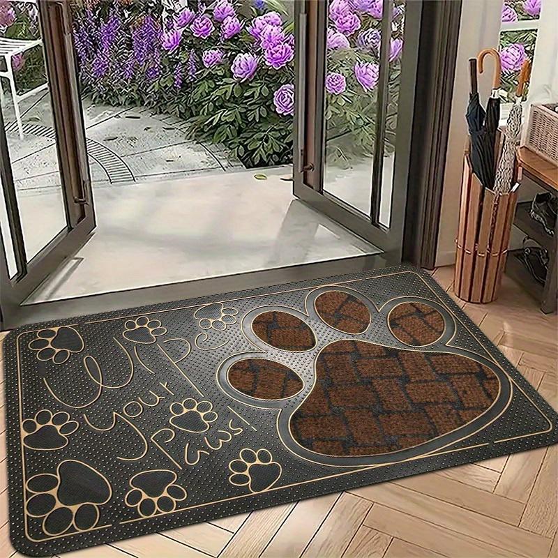 Paw Print Doormat, Machine Washable Non-Slip Simple Rug for Kitchen Living Room Bedroom Indoor Entryway Decor