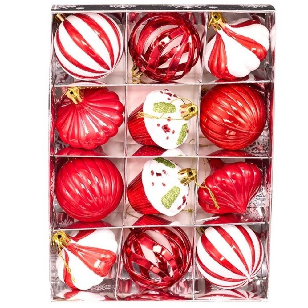 12Pcs/Box 6CM Christmas Hanging Balls Shatterproof Electroplated Painted Christmas Ball Set Plastic Christmas Hanging Ornament