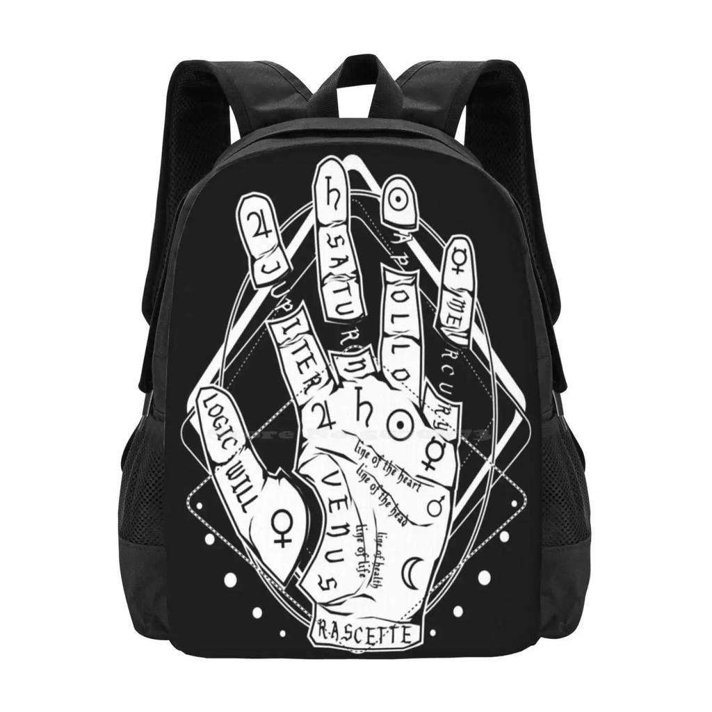 Palmistry-The Future Is In Your Hands Pattern Design Laptop Travel School Bags Palmistry Pagan Superstition Magic Chiromancy