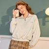 TonLion Women's Half-Zip Lapel Sweatshirt