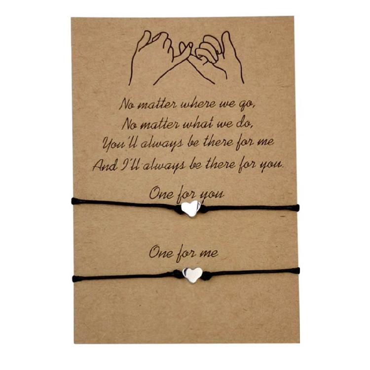 Bracelet Alloy Personalized Heart Bracelet for Girlfriend Jewelry Couple Present