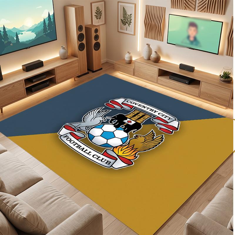 Tappeto in Velluto di Cristallo con Stampa del Coventry City Football, Comodo Assorbente d'Acqua Antiscivolo Tappeto per Pavimenti Interni