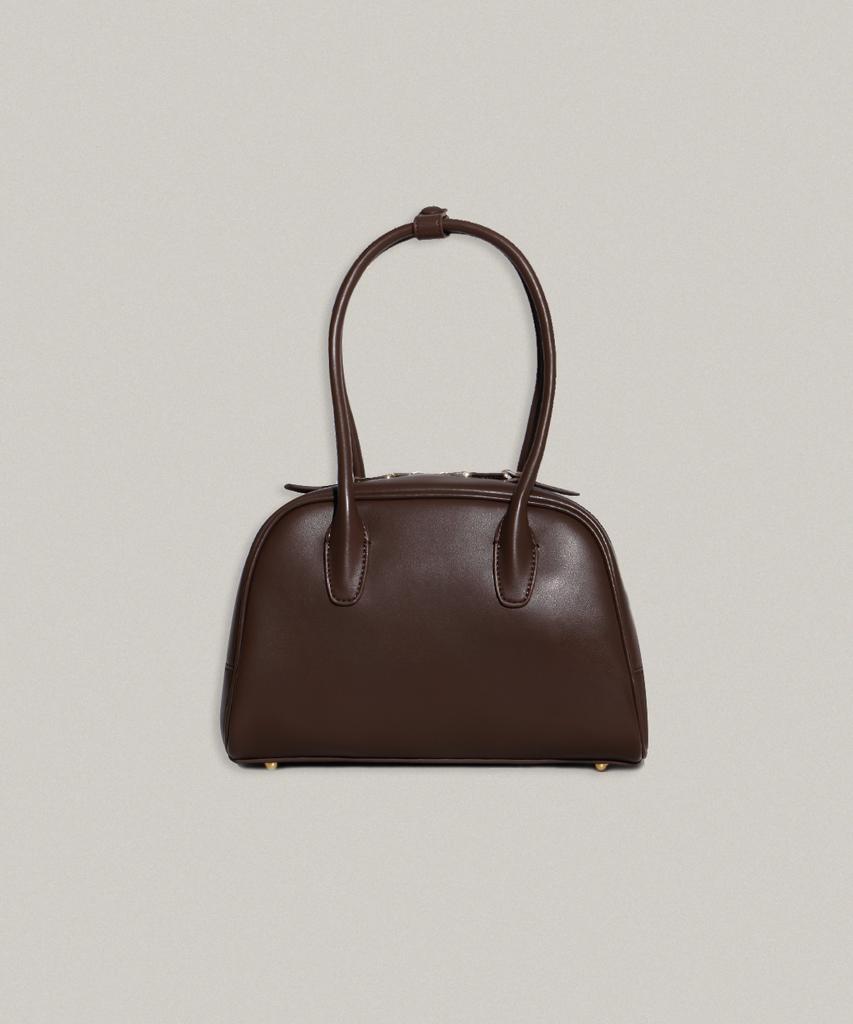 Komorebi Museum B01-S-2 Cow Leather Bowling Bag Small_Leather Brown
