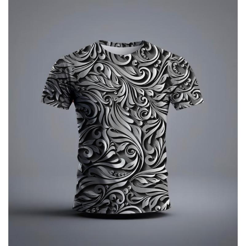 

Вінтажна чоловіча футболка з 3D стереоскопічним принтом Модна чоловіча вулична дизайнерська футболка з короткими рукавами Повсякденна вільна футболка великого розміру 3XL