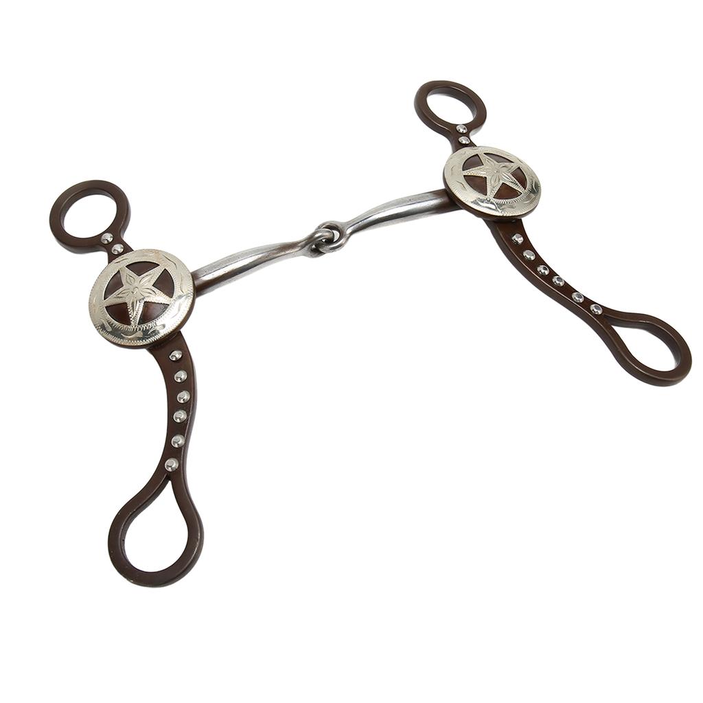 Horse Mouth Bit Hand Carved Antique Bronze Rustproof Stainless Steel Horse Snaffle Bit for Horse