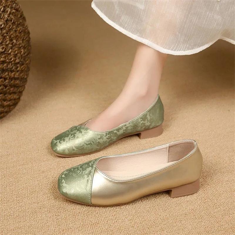 Women Fashion Black Round Toe Metal Deco High Quality Office Pumps Lady Elegant Beige Shoes for Sey Party Club A107d