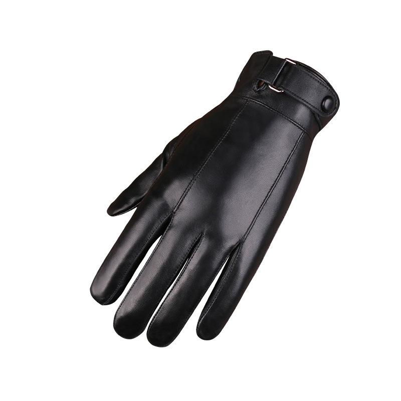 Autumn and winter sheepskin gloves men's outdoor riding driving cold and warm real sheepskin fashion touch screen leather gloves