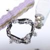 Y2k Star Pendant Bracelet PU Leather Multilayer Hand Rope Cool Punk Bracelet Necklace  Party