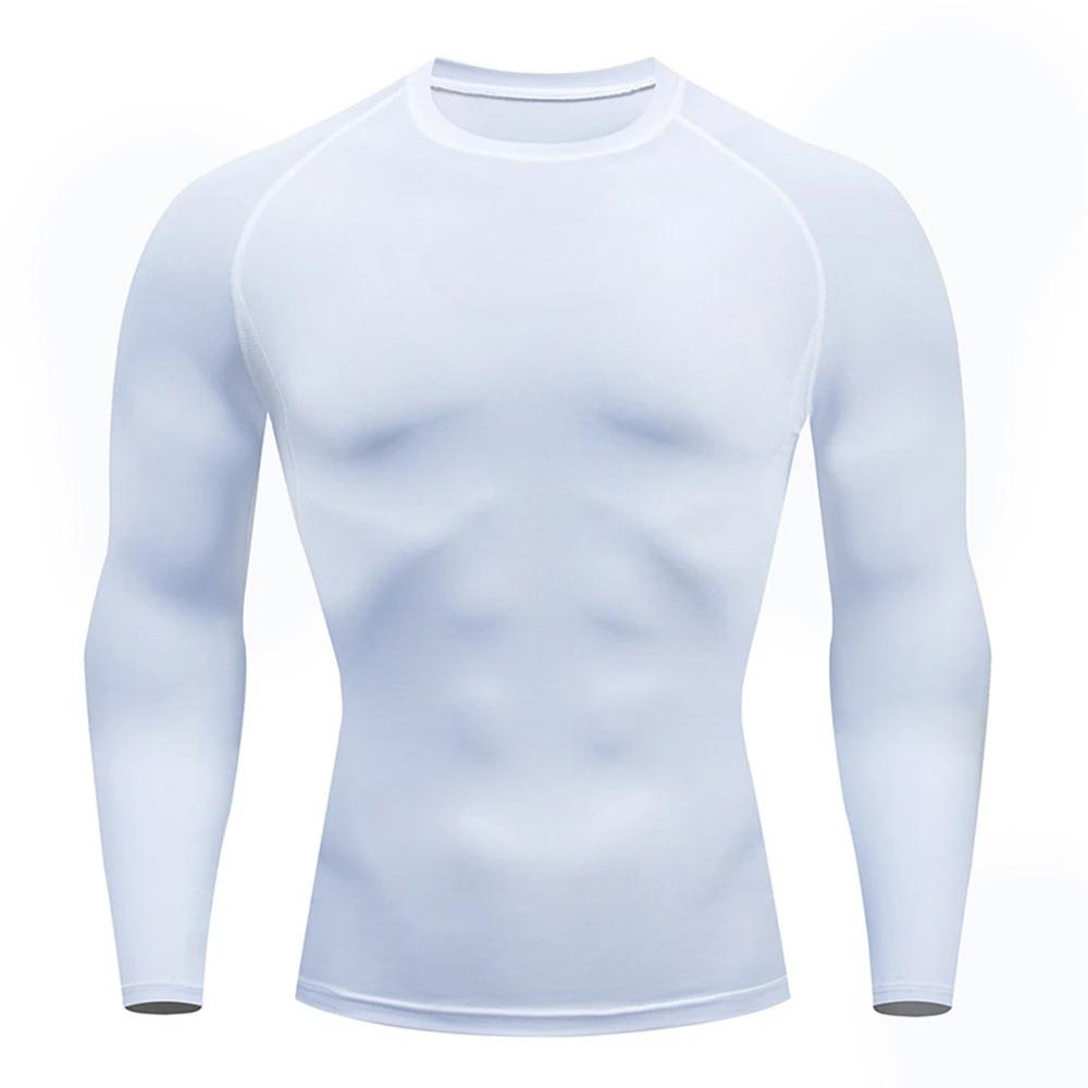 Running T-shirt Men's Compression Shirt Black Gym Top Sports Quick Drying Breathable Tracksuit Fitness Long T-shirt