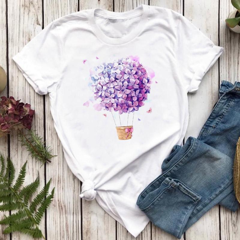 T-Shirt For Women Harajuku T-Shirts Cartoon Graphic Tshirt 90S Girl Fashion Top Female Casual Tees Short Sleeve T-Shirt Femme