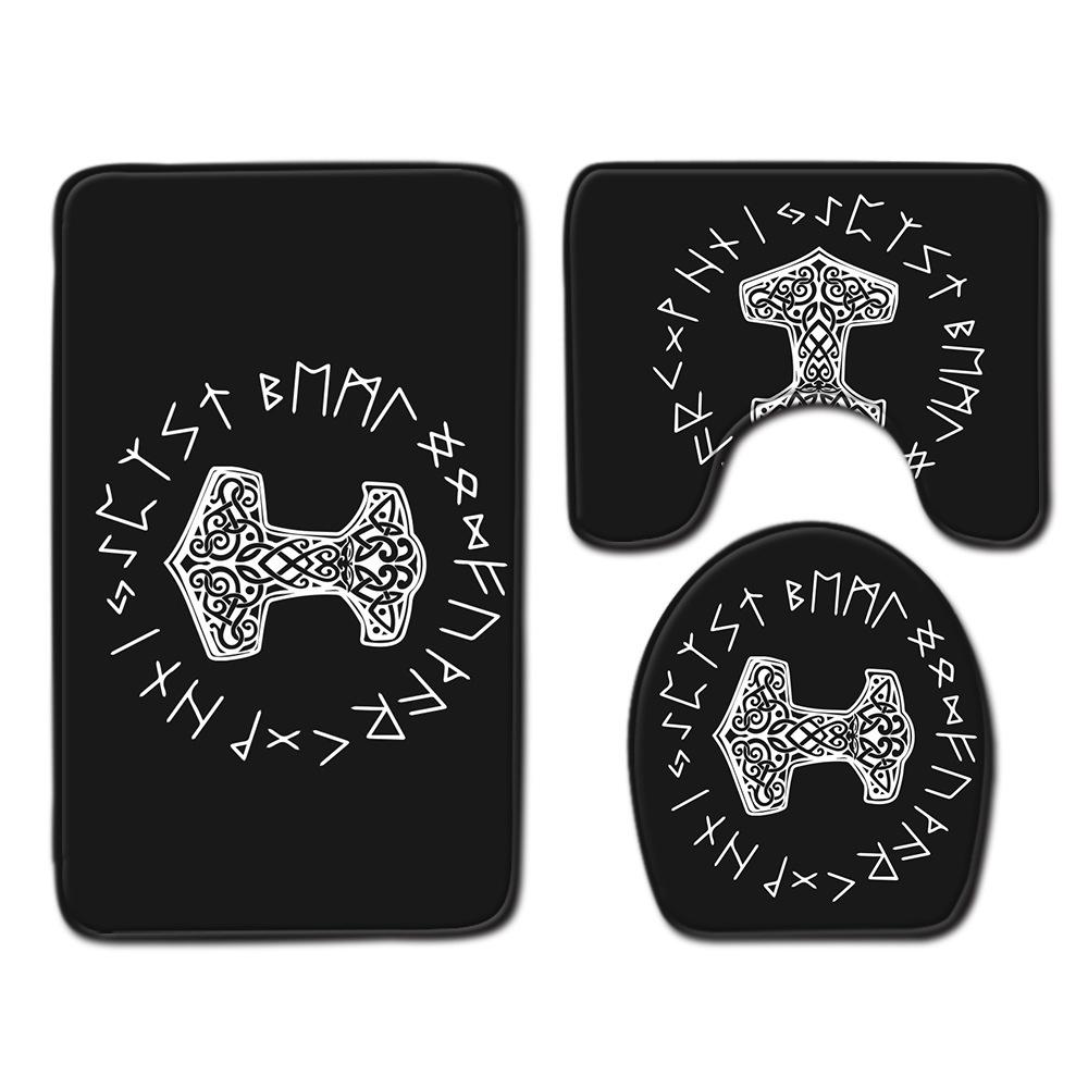 Toilet Floor Mat Three-Piece Bathroom 3-Piece Carpet Doormat Mat