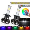 Pair H7 Led Rgb 72W 8000Lm Car Auto Headlight Driving Fog Bulbs Ballast Kit App Control