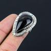 Halloween-Angebot Sterling Silber Natürlicher Obsidian Auge Statement Boho Ring Größe 6.5