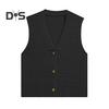 Women's Cropped Sweater Vest V Neck Button Down Crop Top Summer Casual Knit Sleeveless Cardigan for Teens Girls