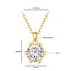 Gold-plated Moissanite Necklace 1.0 Ct 925 Silver Adjustable