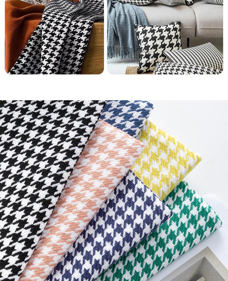 Houndstooth Polyester Linen-like Thick Sofa, Car Seat Cover & Pillowcase Fabric