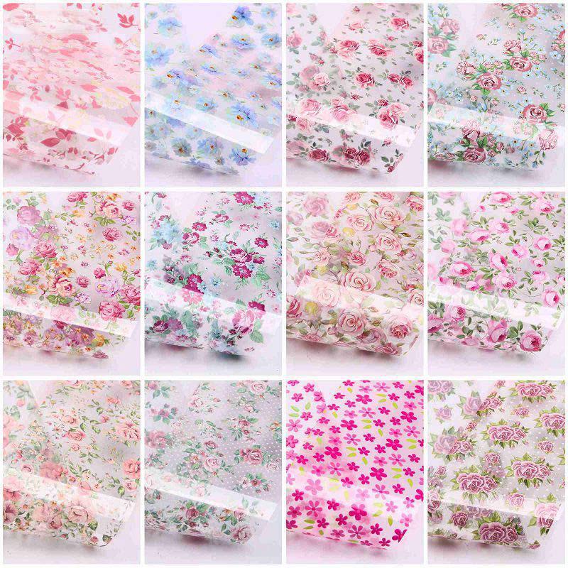 

Звезды бумажные цветы Фольги Трансфер Наклейки Цветочное украшение Узор Наклейки Nail Art DIY