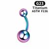 Titanium Alloy Navel Ring External Thread Body Jewelry F136 Navel Stud  Body Piercing
