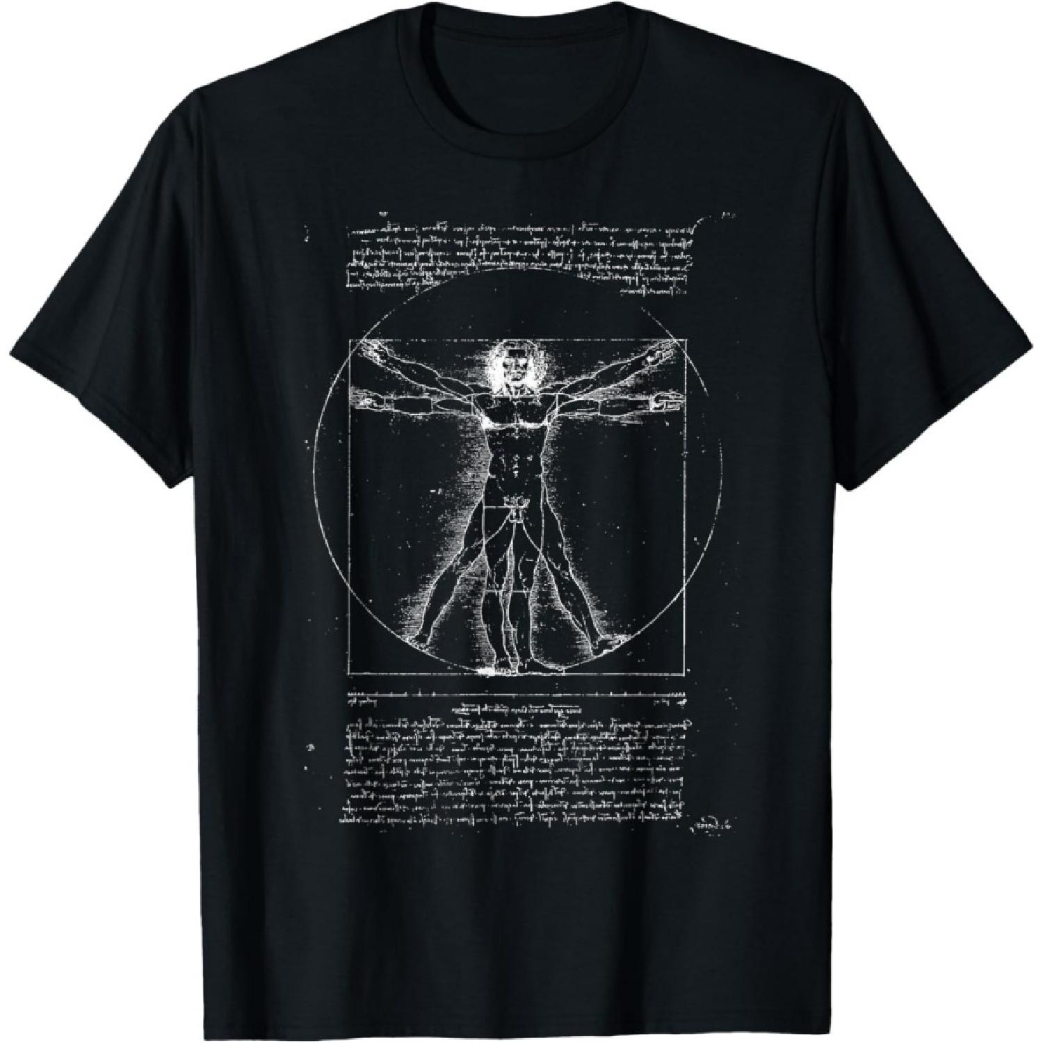Leonardo da Vinci - The Vitruvian Man T-Shirt T-Shirt S чёрный