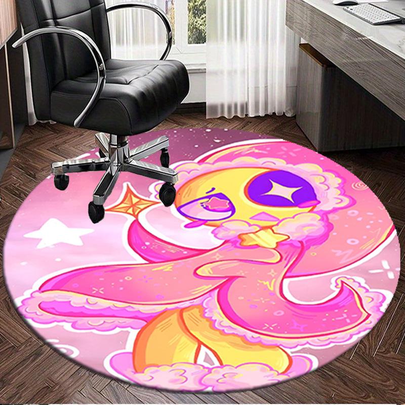 1PC Colorful Cartoon Dandy Round Rug, Non-slip Chair Mat, Home Decor, Circle Carpet Perfect for Office, Bedroom, Living Room,Christmas gift