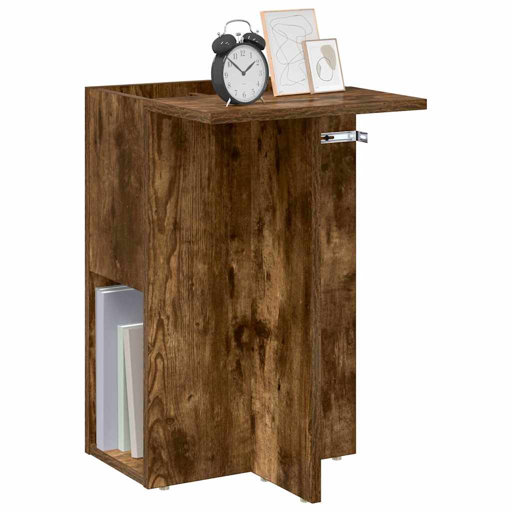 Side Table Smoked Oak 35 x 40 x 55 cm Wood Based Material