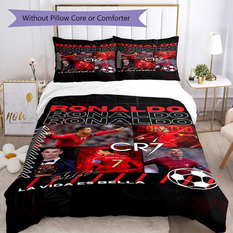 Ensemble de literie Cristiano Ronaldo Housse de couette respirante avec taies d'oreiller Linge de lit décoratif pour chambre à coucher Décoration de maison Cadeau d'anniversaire