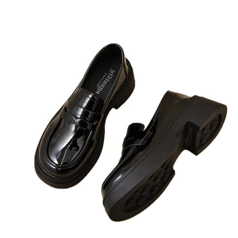 French platform thick heel Mary Jane single shoes women's 2025 autumn and winter British style versatile one-pedal loafers women