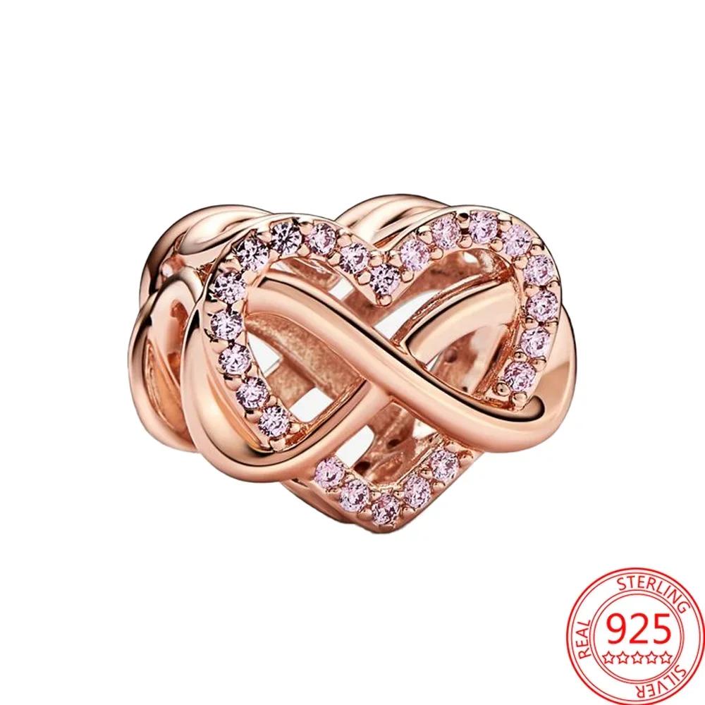 Funkelnde Kupferanhänger Roségold Schneeflocke Herz Geburtssteinperle Für Damen Halskette DIY Armband Geschenk Schmuck