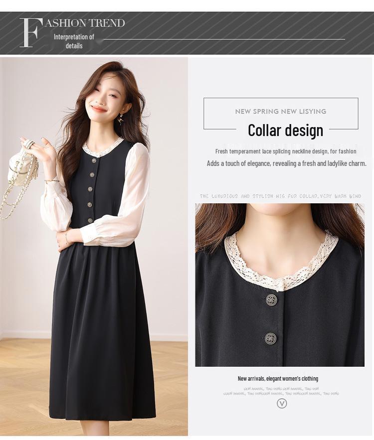 Elegant Velvet Two-Piece French Style Dress for Petite Women - New Autumn Collection