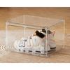 Homebliss Clear Shoe Box, Fully Transparent, UV Protection, Stackable, Magnetic Door, Assembled, for Shoe, Small Items, and Cosmetics, 36*28*22.5cm