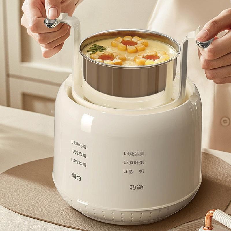 

300W Smart Egg Cooker Multifunction Cooking Pot 24h Appointment Electric Steamer Low Power Dormitory Breakfast Machine EU белый