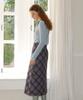 Baitalssain Check Wool Skirt (2C) (Brown)