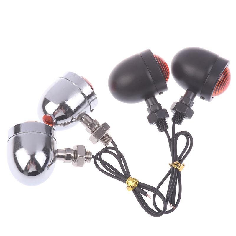 2Pcs Retro Motorcycle Turn Signals Motorcycle Accessories Universal 12V Single Wire Turn Signals Lights For Cafe Racer