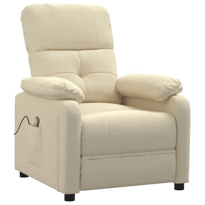 VidaXL Fauteuil de massage Crème Tissu 289681